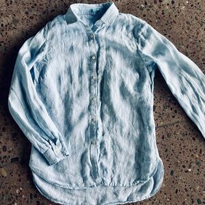 Light Blue Button-Up linen Shirt